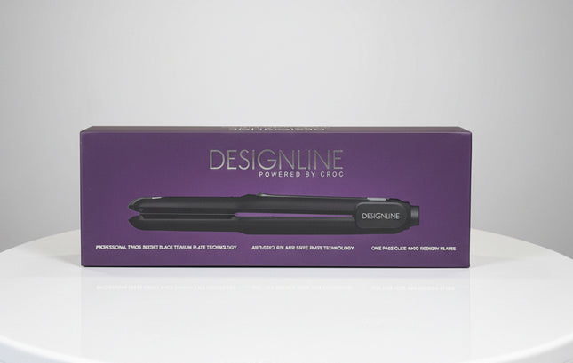 Designline Professional Black Titanium Straight Iron - Powered By Croc