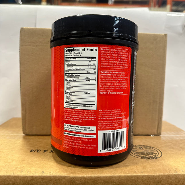 Six Star Creatine X3 Fruit Punch 2.45lbs, 8g Creatine Mono, Exp. 10/19/2025