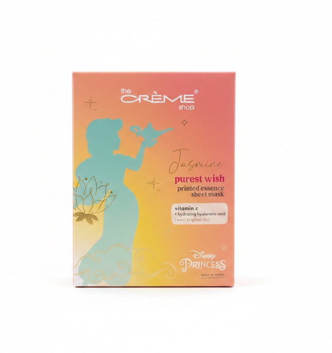 The Crème Shop Printed Essence Sheet Mask, Purest Wish, Jasmine, Disney Princess - 3 Pack