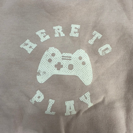 Cat & Jack Boys’ “Here to Play” Beige Gaming Sweatshirt, New