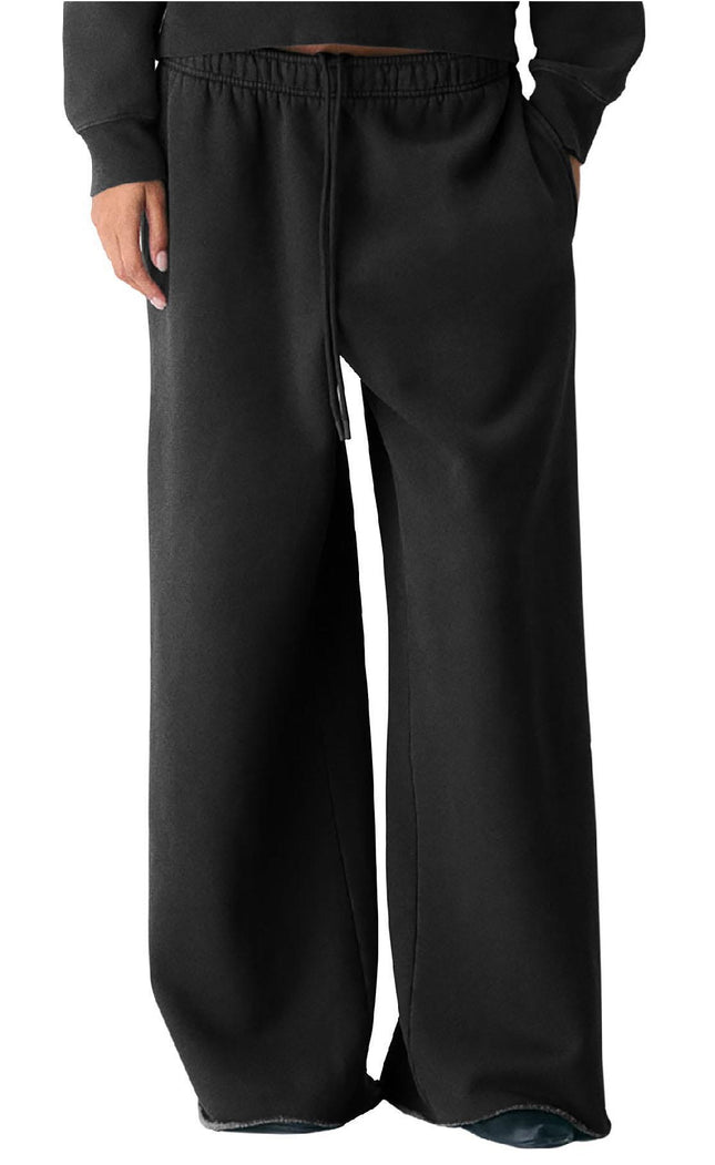 Reflex Womens Fleece Oversized Mid Rise Sweatpants With Raw Hem