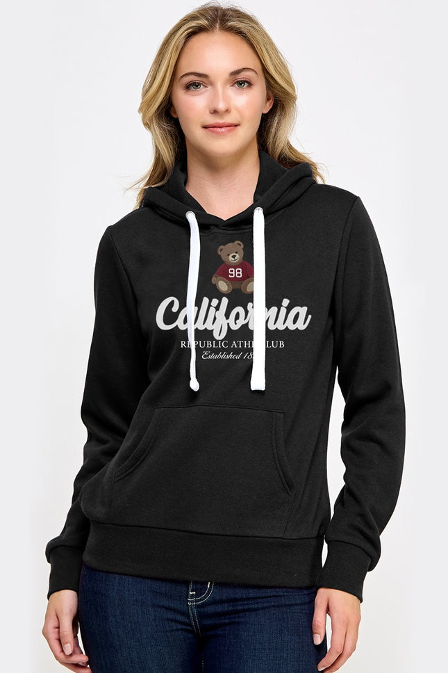 Reflex Fleece Pullover Hoodie With California Bear Embroidery
