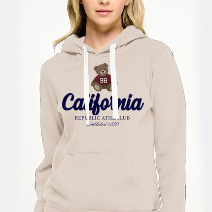 Reflex Fleece Pullover Hoodie With California Bear Embroidery