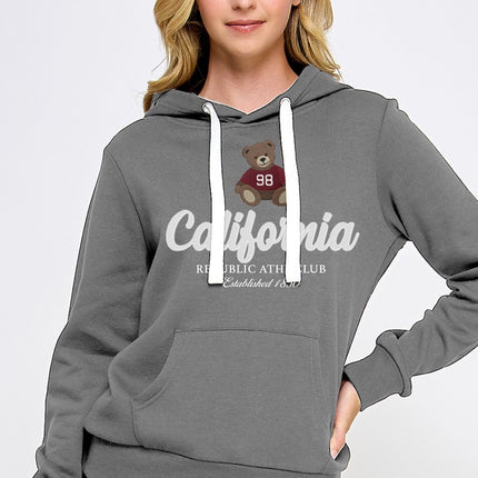 Reflex Fleece Pullover Hoodie With California Bear Embroidery