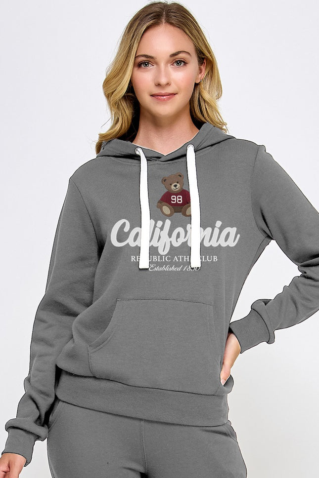 Reflex Fleece Pullover Hoodie With California Bear Embroidery