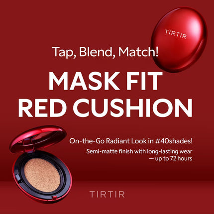 TIRTIR  Mask Fit Red Cushion Foundation 21 N Ivory, Mask Shield Enriched Coverage - 0.63 Oz