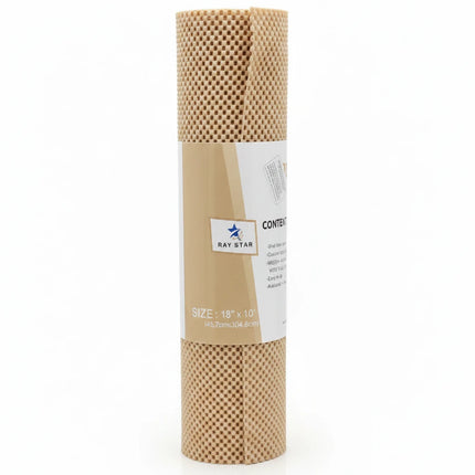 Rey Star Beige Shelf & Drawer Liner For Kitchen & Home, Durable Gripping - 18x120