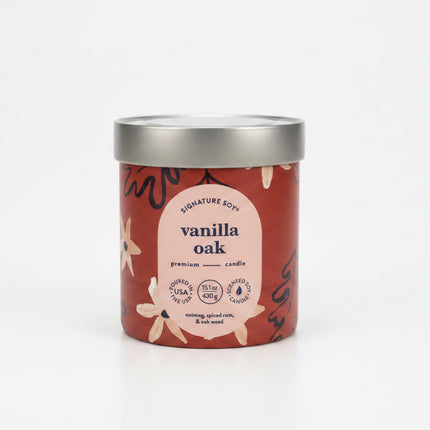Signature Soy Vanilla Oak Scented Candle