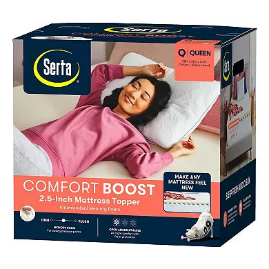 Serta Comfort Boost 2.5-Inch Twin Memory Foam Mattress Topper (Open Box, Without Original Box)