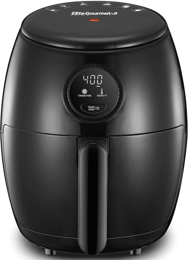 Elite Gourmet 2QT Oil-Free Air Fryer Open Box Black