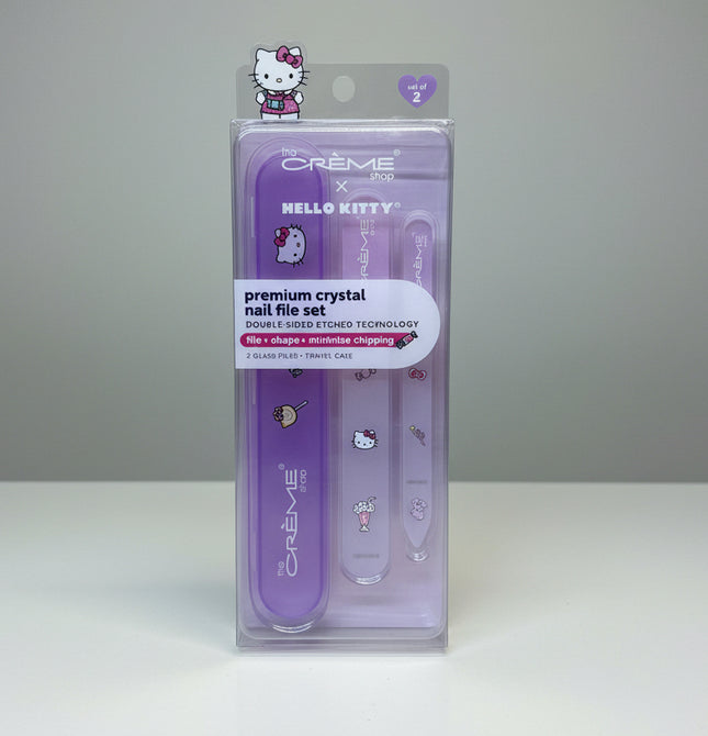 The Creme Shop x Hello Kitty Premium Crystal Glass File Nail Set Case Purple