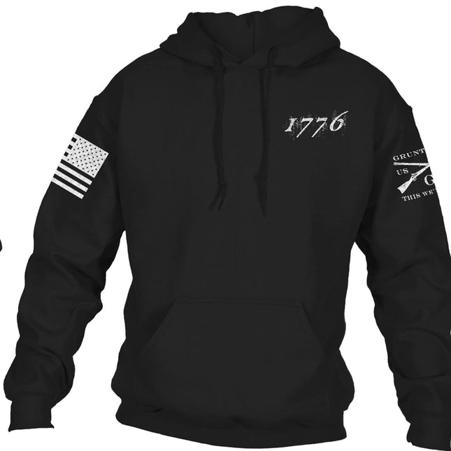 Men’s patriotic hoodie by Grunt Style™, new, “1776”, American flag design Size - M