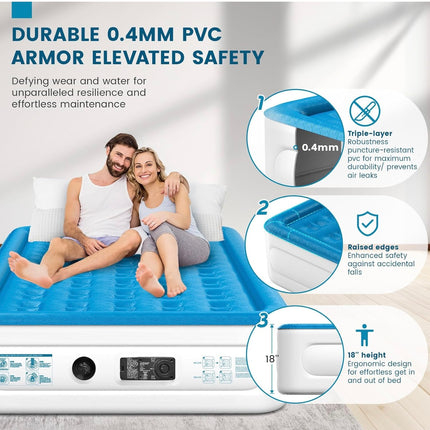 Sulduo Queen Air Mattress with Built-In Pump - Open Box (Like New)