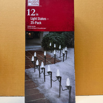 Home Accents Holiday 80282 Outdoor Light Installation Stakes 12 in. 25 Pack