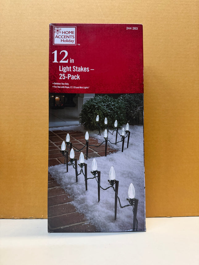 Home Accents Holiday 80282 Outdoor Light Installation Stakes 12 in. 25 Pack