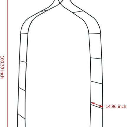 DOEWORKS Wedding Arch Stand, 8’4” High x 4’7” Wide, Dark Green - New Open Box