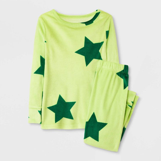 Toddler Boys' Green 2pc Stars Snuggly Soft Pajama Set - Cat & Jack™, New Without Tags, Size 2T