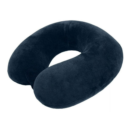 Protege Memory Foam Neck Pillow, 100% Polyester Fleece Knit, Navy, One Size
