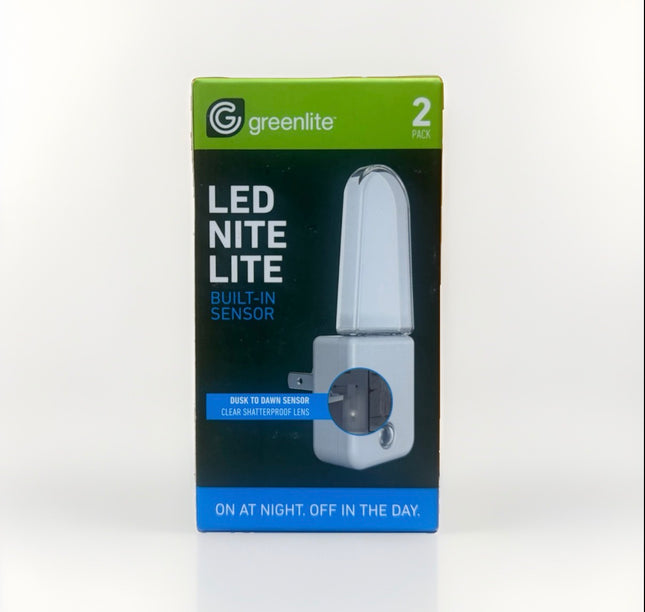 GREENLITE LED Nitelite Light Lamp Dusk To Dawn Built In Sensor Device 2 Pack