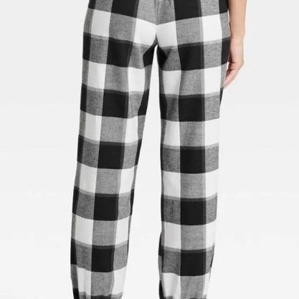 Women's Black & White Plaid Jogger Pajama Lounge Pants - Stars Above™, New, Size XL, XXL