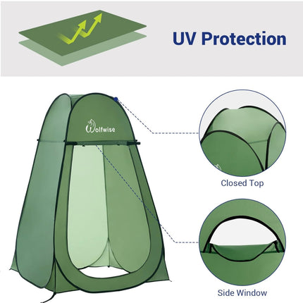 WolfWise Portable Pop Up Privacy Shower Tent - New Open Box