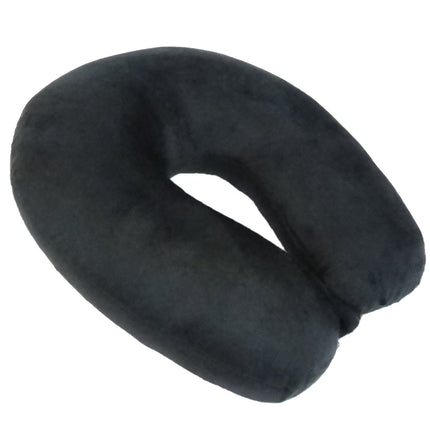 Protege Memory Foam Neck Pillow, 100% Polyester Fleece Knit, Black