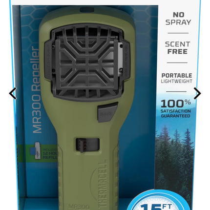 Thermacell MR300 Portable Mosquito Repeller No Spray & Scent 15ft Zone