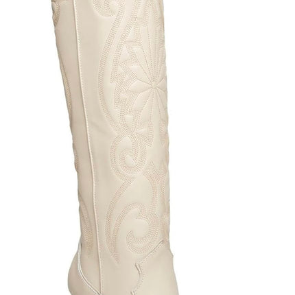 Steve Madden Cream Western Boots, New Without Box, Size 6