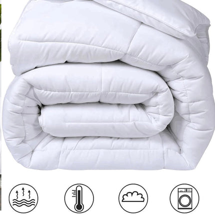 COHOME All Season Queen Size Cooling Comforter, Quilted Duvet Insert with Corner Tabs, White - New Open Box