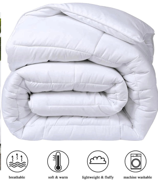 COHOME All Season Queen Size Cooling Comforter, Quilted Duvet Insert with Corner Tabs, White - New Open Box