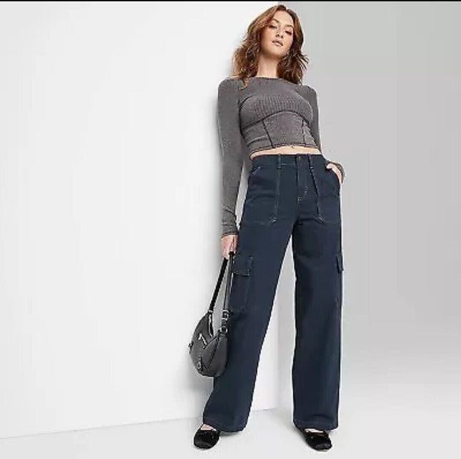 Wild Fable Women’s Navy Cargo Pants - New Size XXS