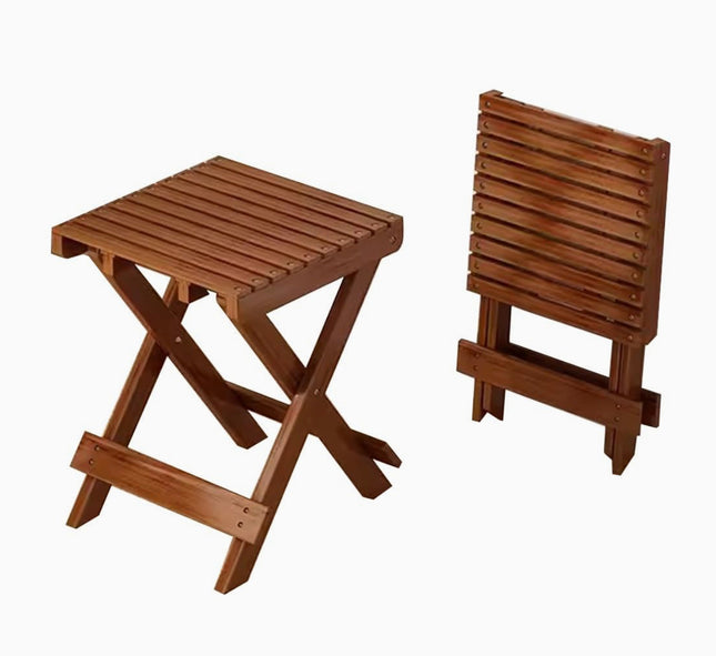 WENQIK Wooden Folding Patio Table and Chairs Set, durable outdoor furniture, folding design, perfect for patios and balconies”