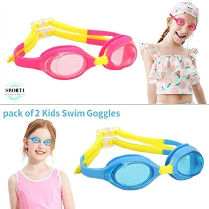 4 Pack Kids Swimming Goggles - Anti-Fog, No-Leak, UV Protection - New Open Box