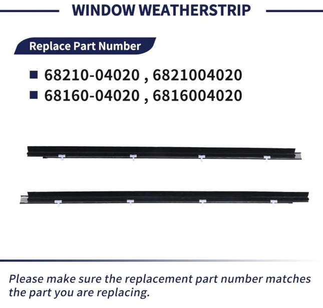 2 Piece Weatherstrip Window Moulding Trim Seal Belt Compatible with Toyota Tacoma 1995-2004 – 2Pcs (Open Box, Amazon Return)