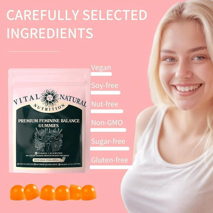 Vital Source Feminine Balance Gummies for Women’s Wellness Hawaiian Pineapple 3 Pack, Exp. 02/2027 New