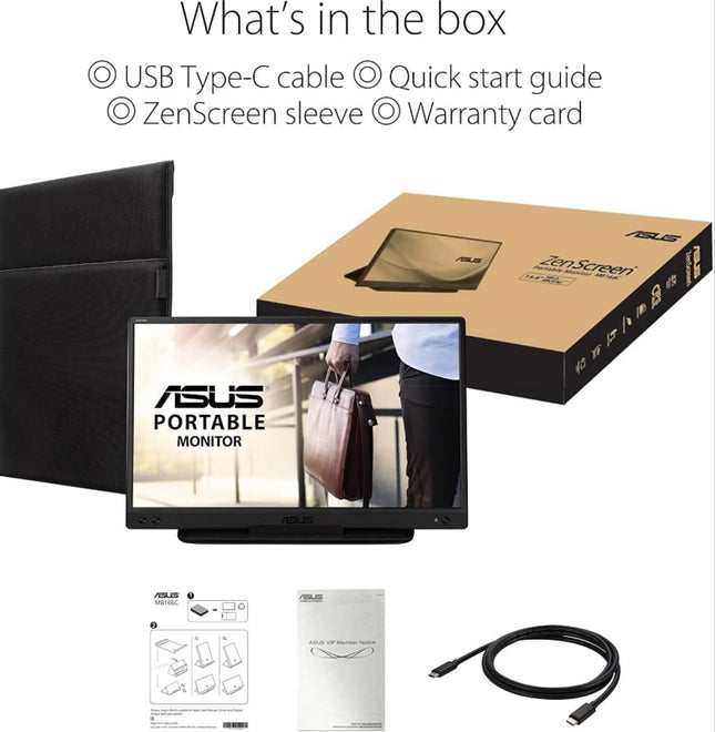 ASUS ZenScreen MB166C 15.6 in 1920 x 1080 Widescreen IPS Monitor 90LM07D3-B011B0