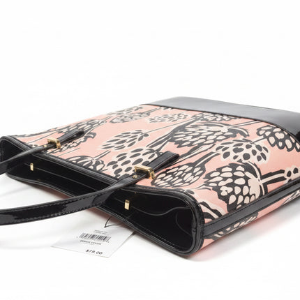 Anne Klein Patent Leather Floral Tote Bag