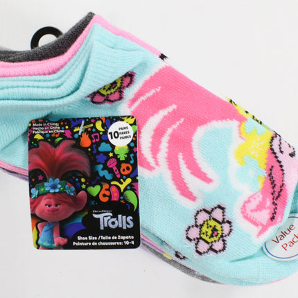 10pk GIRLS TROLLS KEEP IT HAPPY NS SOCKS SZIE 6-8