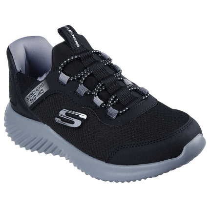 Skechers Hands Free Slip-ins Bounder Boys Shoes Charcoal Grey