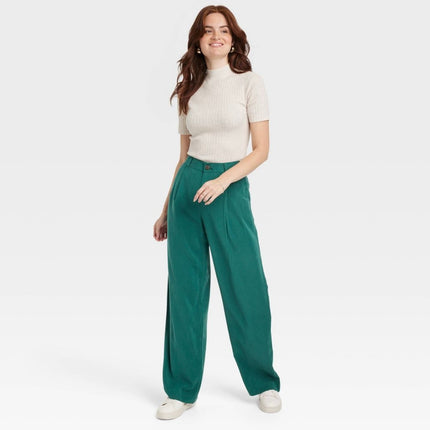 A New Day™ Women’s Green Wide-Leg Pants, New with Tags