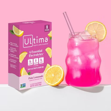 Ultima Replenisher Drink Sticks Pink Lemonade - 8ct Exp. 01/2028