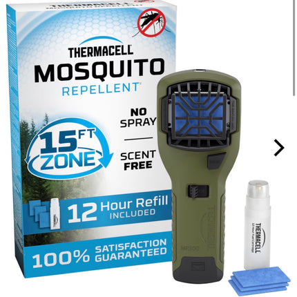 Thermacell MR300 Portable Mosquito Repeller No Spray & Scent 15ft Zone