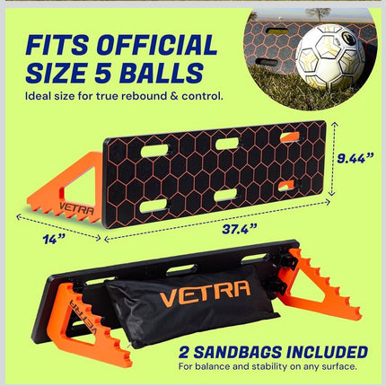 VETRA Soccer Rebounder Board - Portable Passing Wall with Sandbags
Heavy-Duty Portable Rebounder & Passing Board - Sandbags - Use for Solo Soccer Training & Ball Control