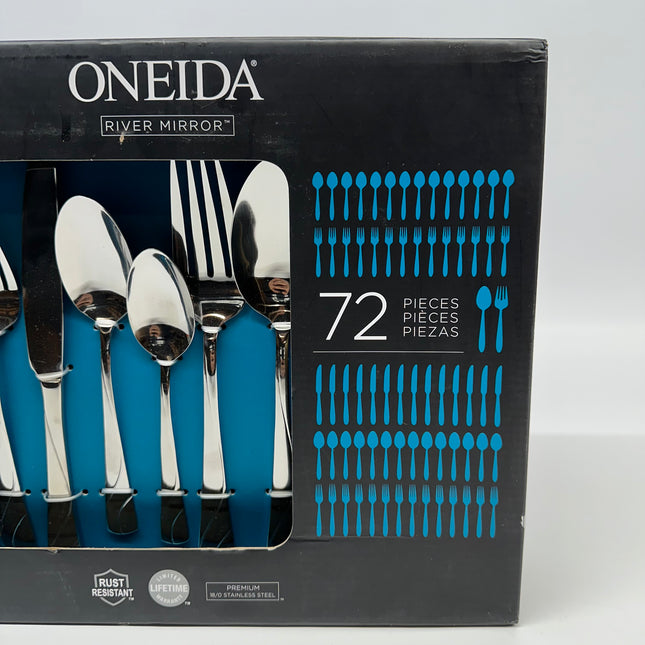 Oneida River Mirror 72-Piece Flatware Set - New