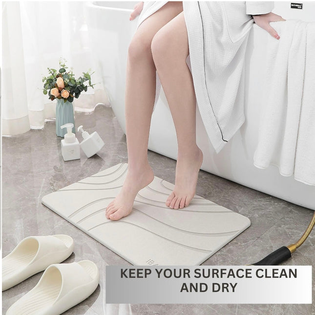 Diatomaceous Earth Bath Mat - Quick-Drying, Non-Slip, Moisture-Proof, Eliminate Odor, New Open Box