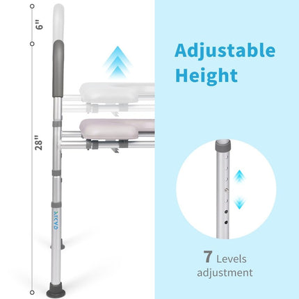 YIKAD Adjustable Toilet Safety Rail with Commode Bucket - Fits Most Toilets (Amazon Return) New, Open Box