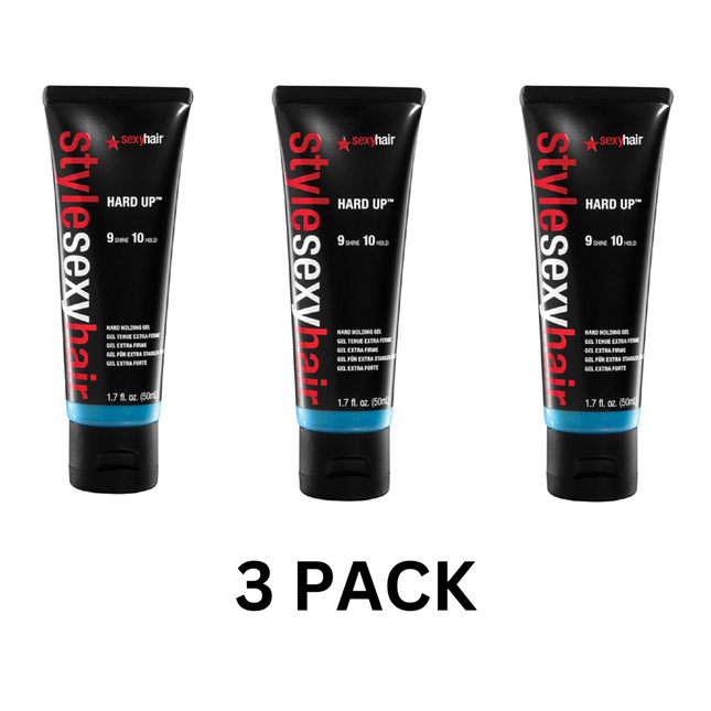 SexyHair Style Hard Up Hard Holding Gel – 1.7 oz (Pack of 3) – Extreme Hold – New