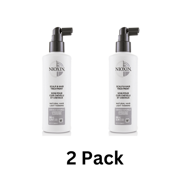 Nioxin System 1 Scalp & Hair Treatment – 6.76 oz (Pack of 2) – Natural Hair with Light Thinning – New