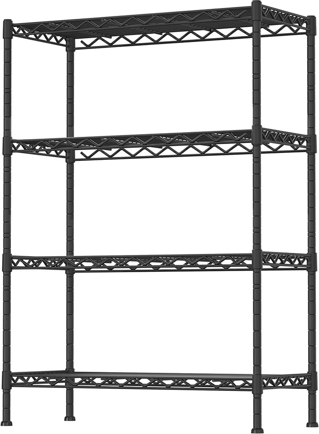 4-Shelf Adjustable Heavy Duty Storage Shelving Unit - New, Black


