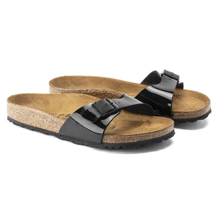 Birkenstock Women’s Madrid Birko-Flor Patent Sandals Black Size 4-6 New Without Box
